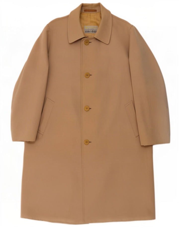 Sobretudo masculino Aquascutum UK 38 lã virgem bege médio