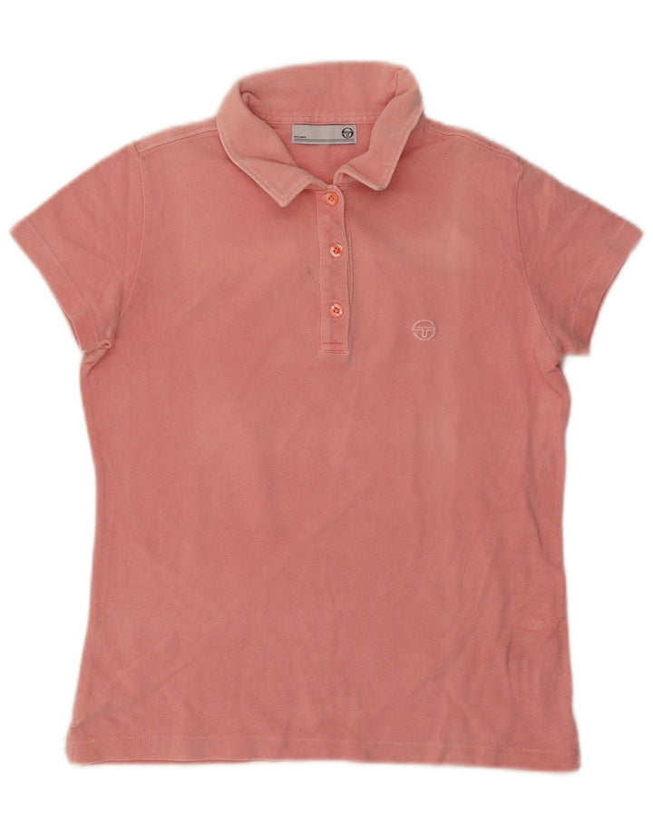 Camisa pólo feminina SERGIO TACCHINI UK 12 médio algodão rosa