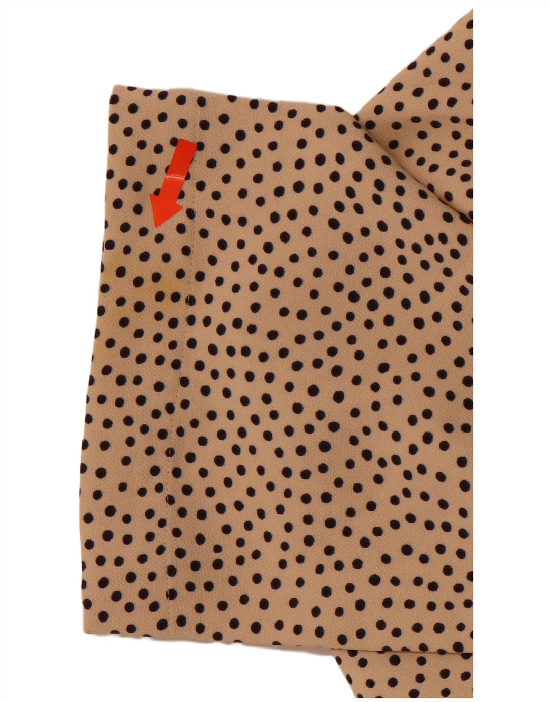 Blusa feminina de manga comprida ZARA UK 10 poliéster manchado bege pequeno