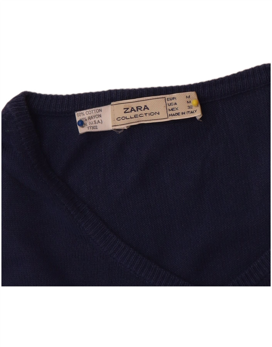 Suéter cardigã feminino Zara Reino Unido 14 algodão azul marinho médio