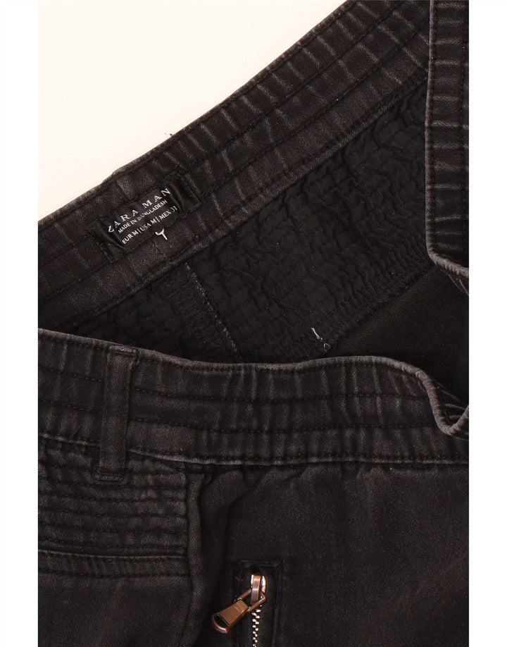 Zara Mens Joggers Calças Médias W31 L29 Pretas