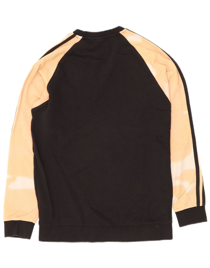 ADIDAS Mens Moletom Jumper Médio Preto Tie Dye Algodão