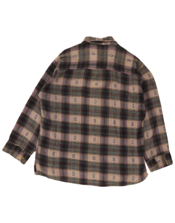 S.S.Shirties Camisa masculina de flanela com ajuste solto, xadrez médio multicolorido