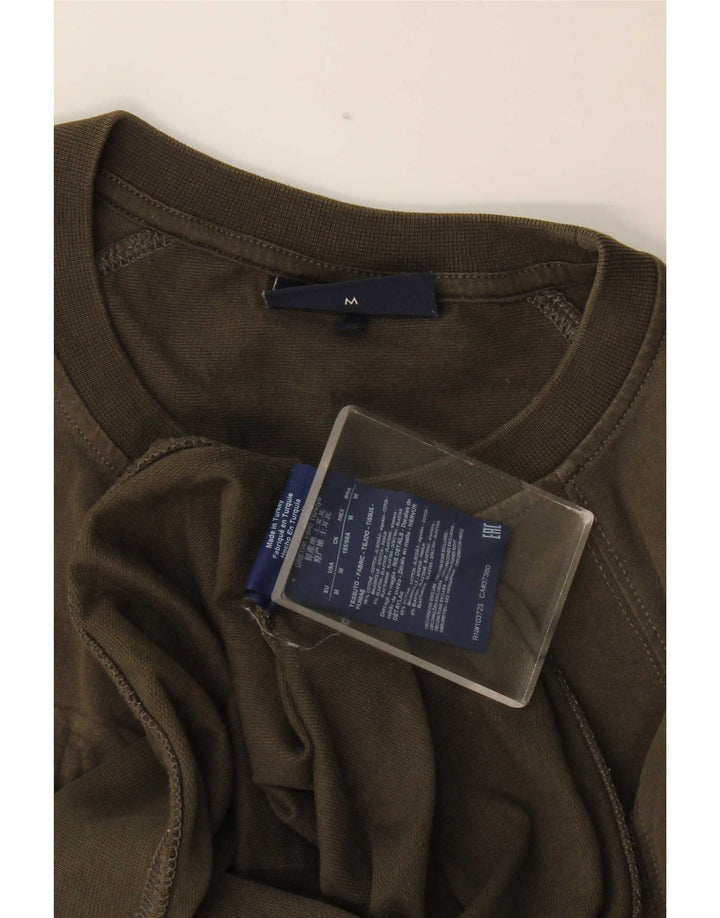 Armani Jeans Mens Moletom Gráfico Jumper Médio Algodão Cáqui