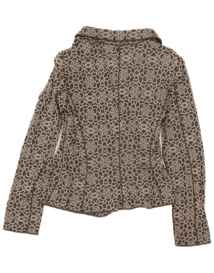 Jaqueta blazer feminina de malha Armani Collezioni IT 46 grande cinza geométrico