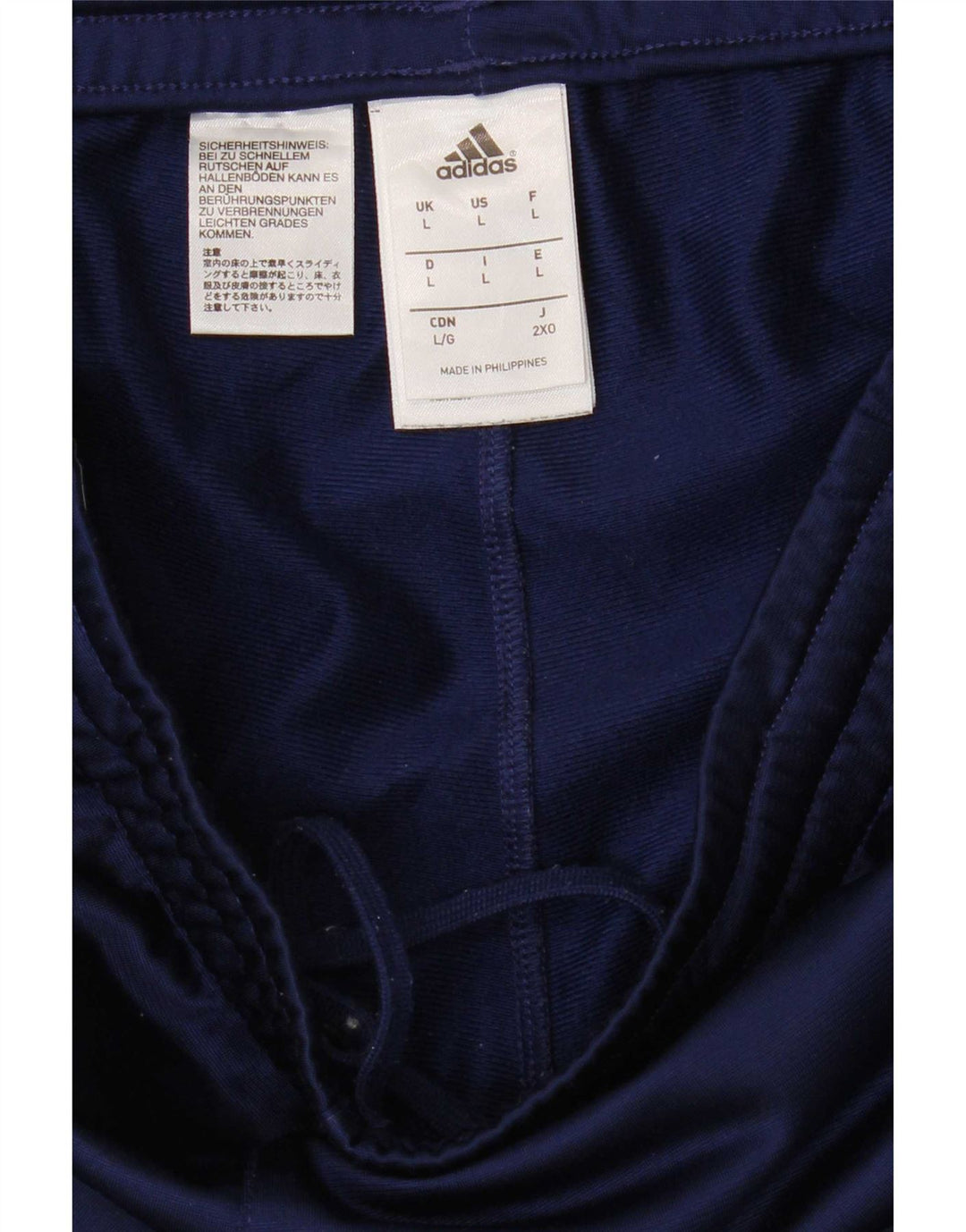Calça de treino masculina Adidas Joggers grande poliéster azul marinho