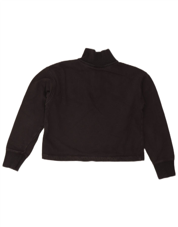 CHAMPION Suéter feminino oversized com zíper e gola redonda UK 6 XS preto