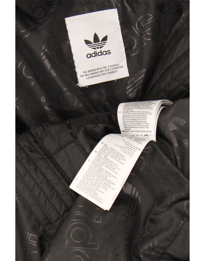 ADIDAS Womens Hooded Jacket UK 8 Small Black Nylon