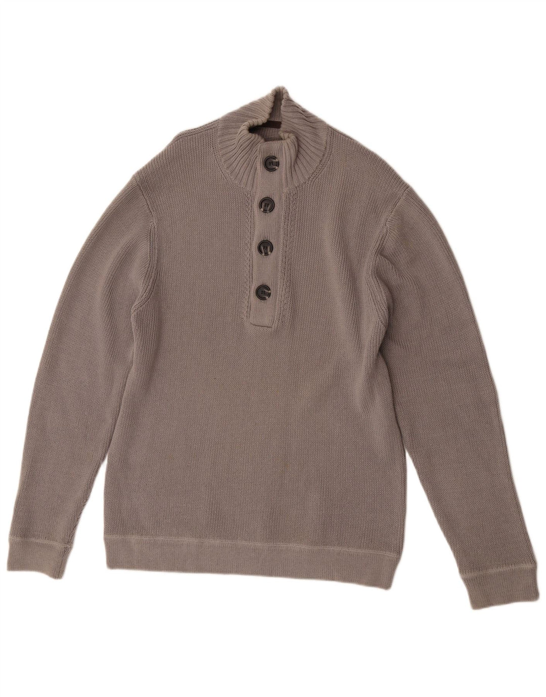 Suéter masculino Reiss com gola redonda e algodão cinza XL