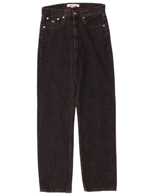 Tommy Hilfiger Womens Harper High Rise Straight Jeans W25 L29 Black Cotton