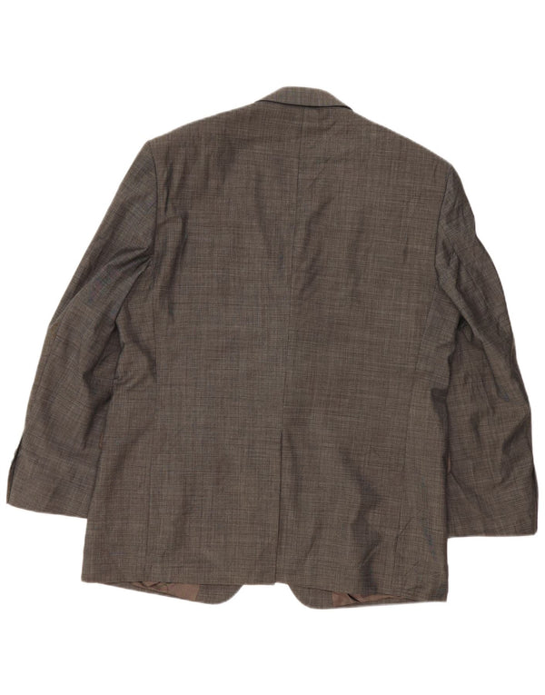 Jaqueta blazer masculina de 3 botões Marks & Spencer Reino Unido 42 XL cinza nova lã