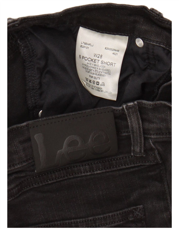 Shorts jeans masculino Lee W28 pequeno algodão preto