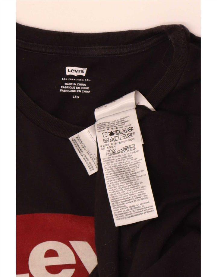Camiseta gráfica masculina Levi's Top grande de algodão preto