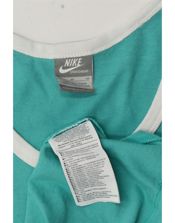 NIKE Masculino Graphic Vest Top Médio Algodão Turquesa