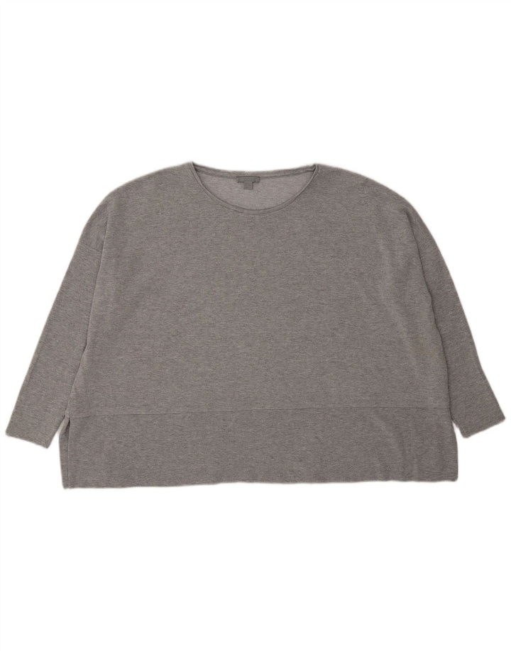 Cos feminino oversized manga comprida UK 14 cinza médio manchado viscose