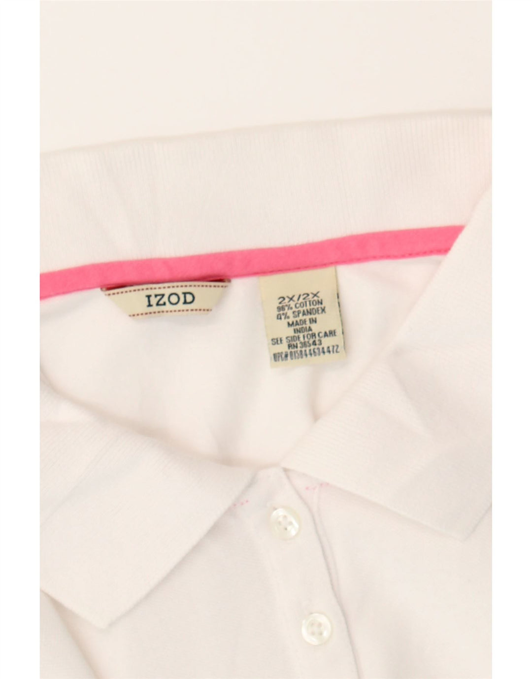 IZOD Womens Polo Shirt UK 20 2XL White Cotton Vintage Izod and Second-Hand Izod from Messina Hembry 