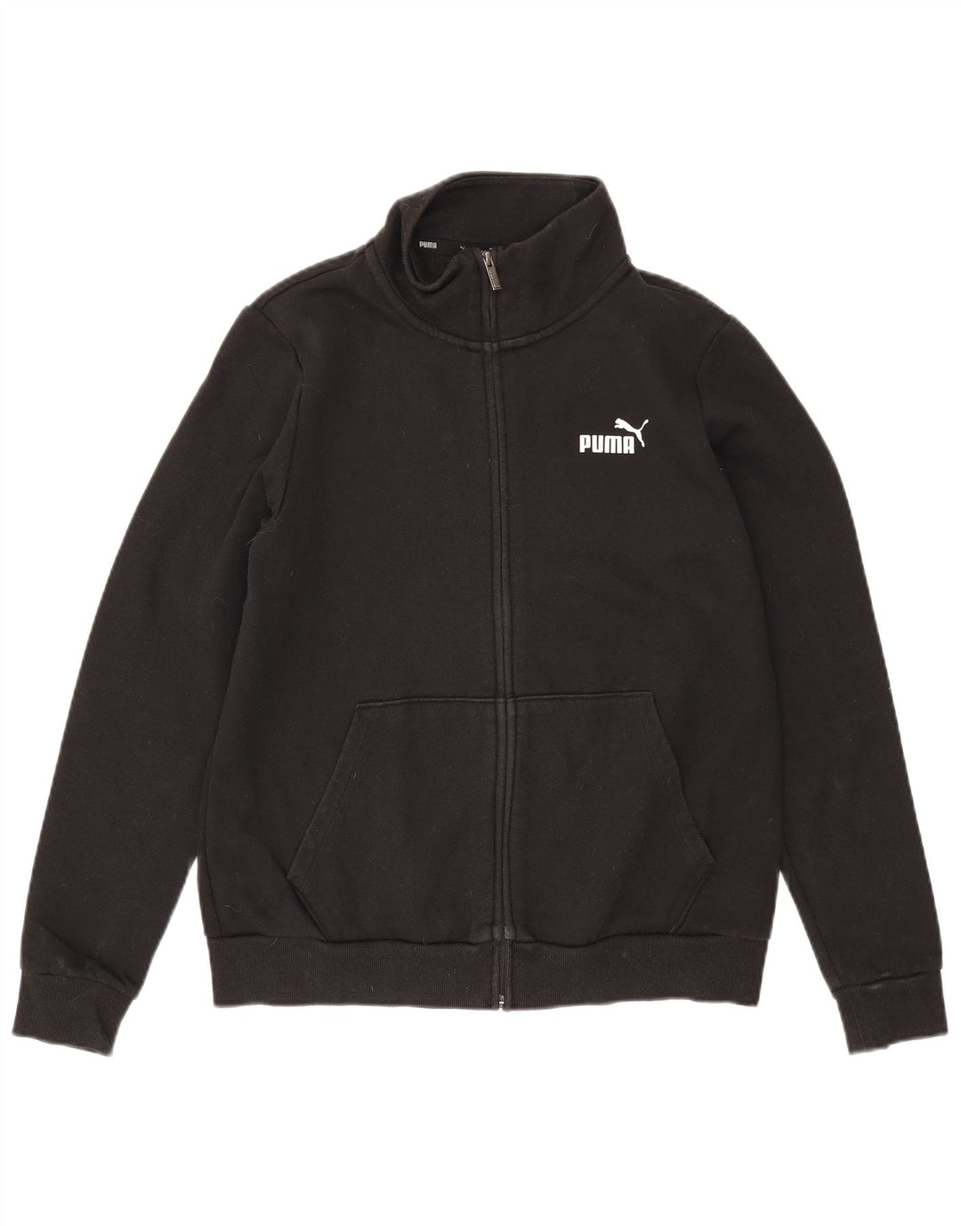 Puma Womens Tracksuit Top Jacket UK 16 Grande Algodão Preto