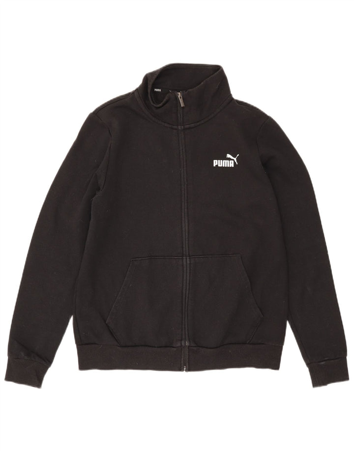 Puma Womens Tracksuit Top Jacket UK 16 Grande Algodão Preto
