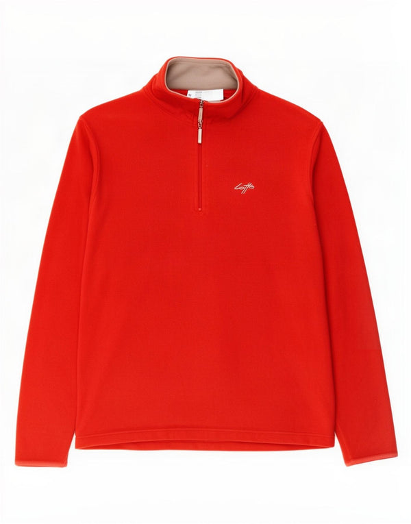 Suéter de lã feminino Lotto com zíper e gola UK 20 2XL poliéster vermelho