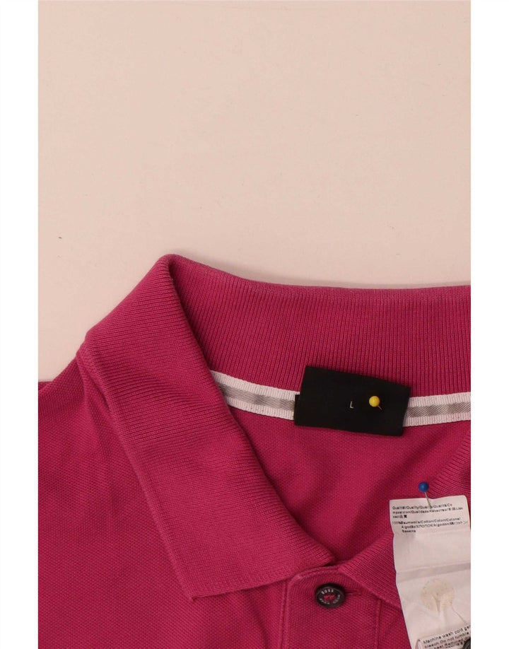 Camisa polo masculina Hugo Boss grande algodão rosa