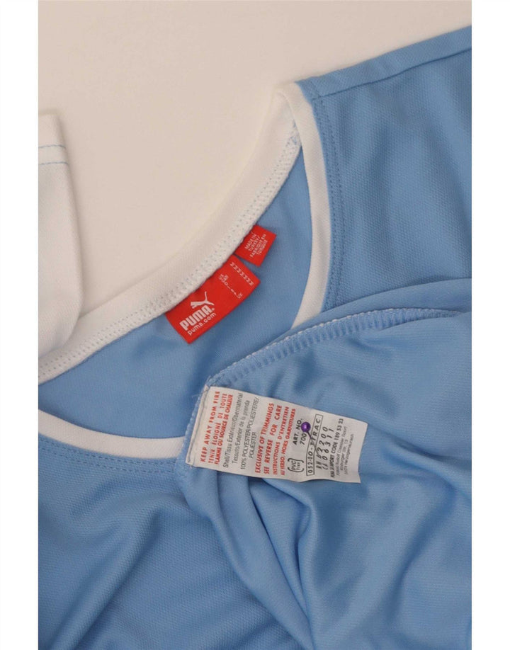 Camiseta masculina Puma Top médio azul colorblock poliéster