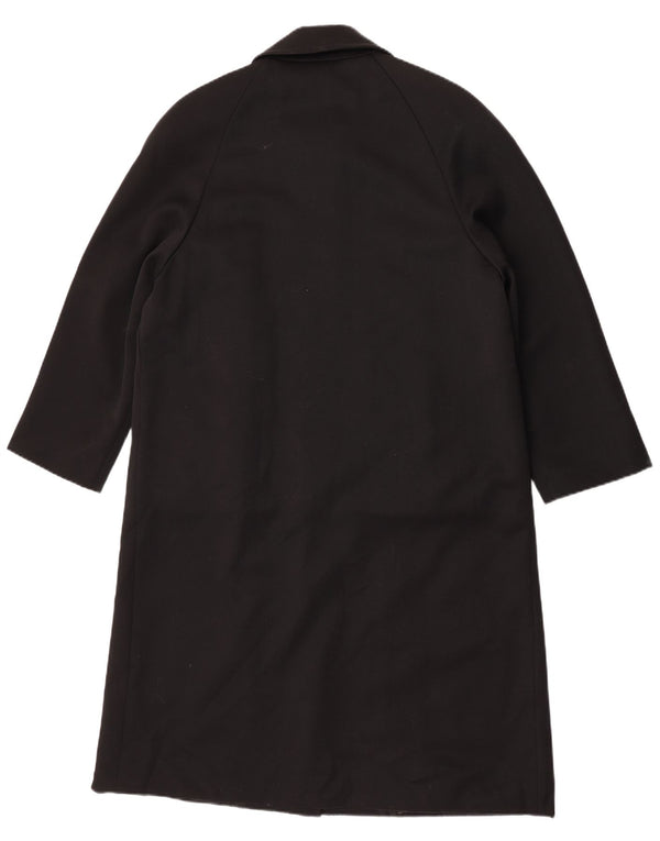 Sobretudo feminino vintage IT 46 grande lã virgem preta
