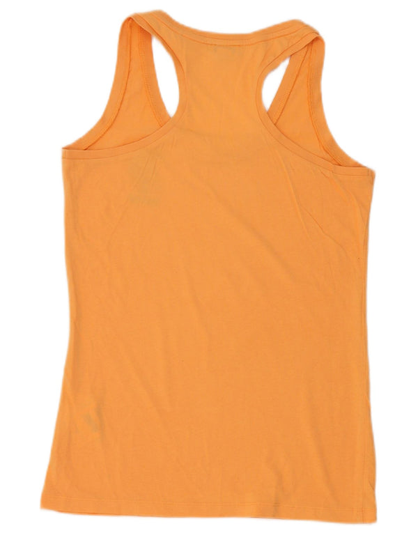 US Polo Assn. Colete feminino Top UK 12 algodão laranja médio