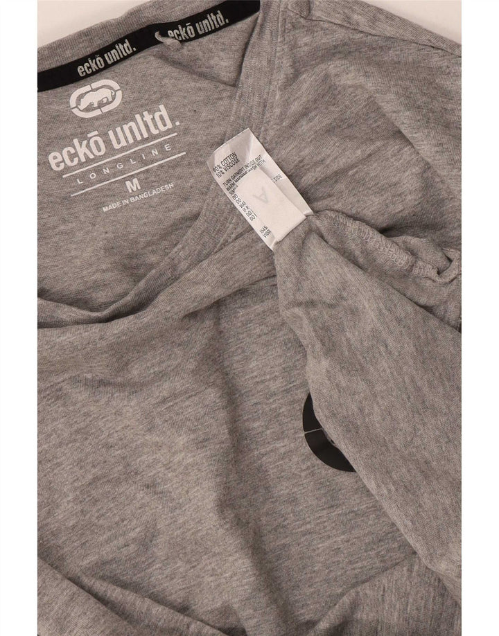 Camiseta gráfica masculina Ecko Unltd Top algodão cinza médio