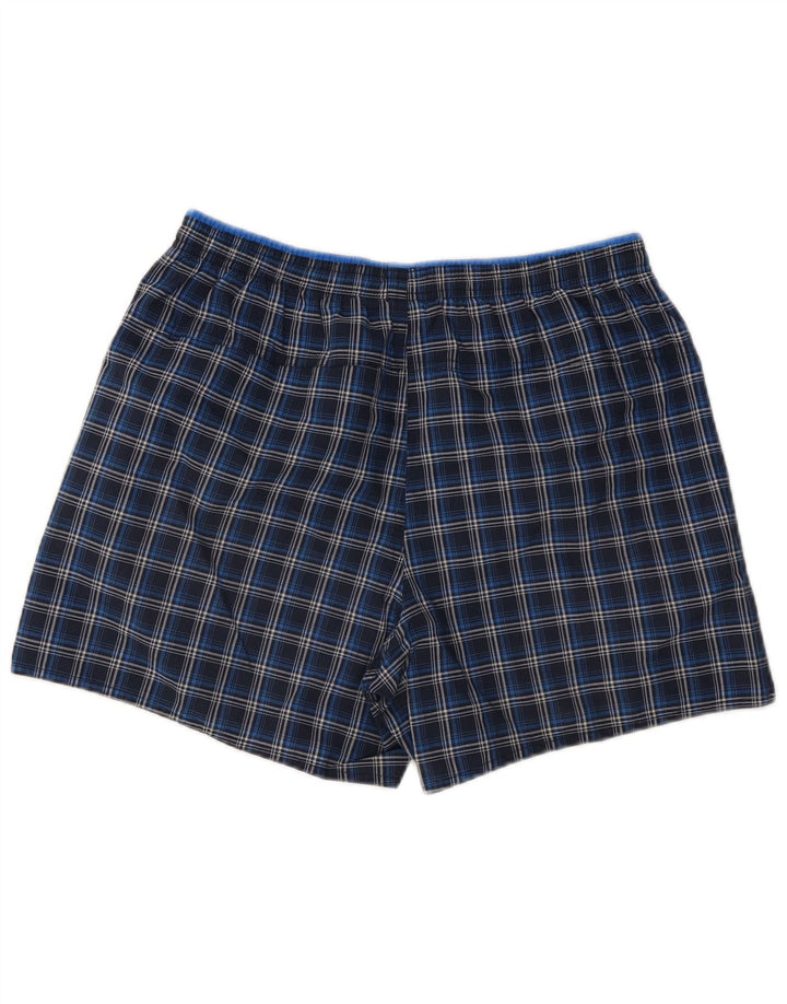 Adidas Mens Sport Shorts Médio Azul Marinho Xadrez Poliéster