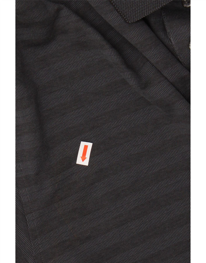 IZOD Mens Polo Shirt XL Grey Striped Cotton Vintage Izod and Second-Hand Izod from Messina Hembry 