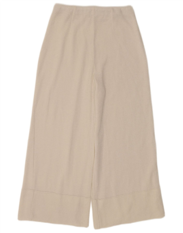 Zara Womens Capri Calças de treino Reino Unido 10 Pequeno Branco