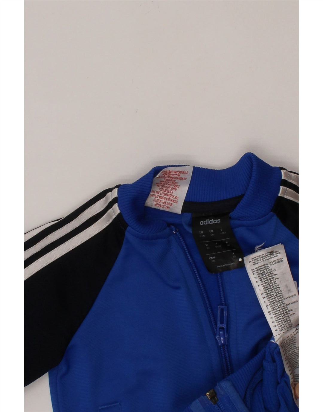 ADIDAS Baby Boys Graphic Tracksuit Top Jacket 9-12 Meses Azul Colorblock