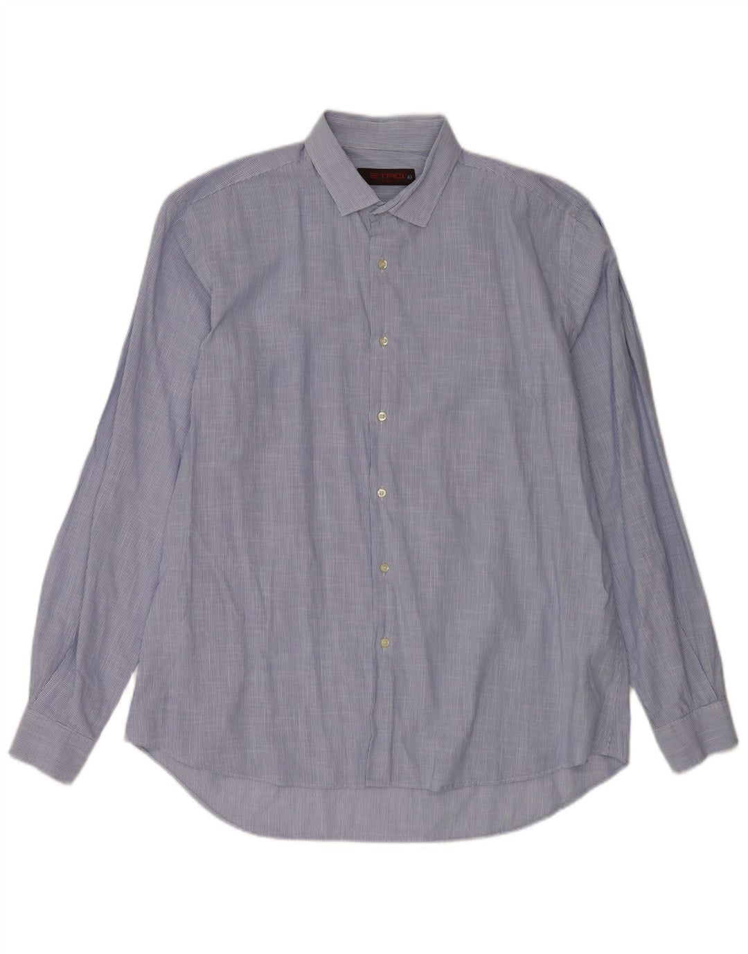 Camisa masculina Etro tamanho 43 grande algodão listrado azul