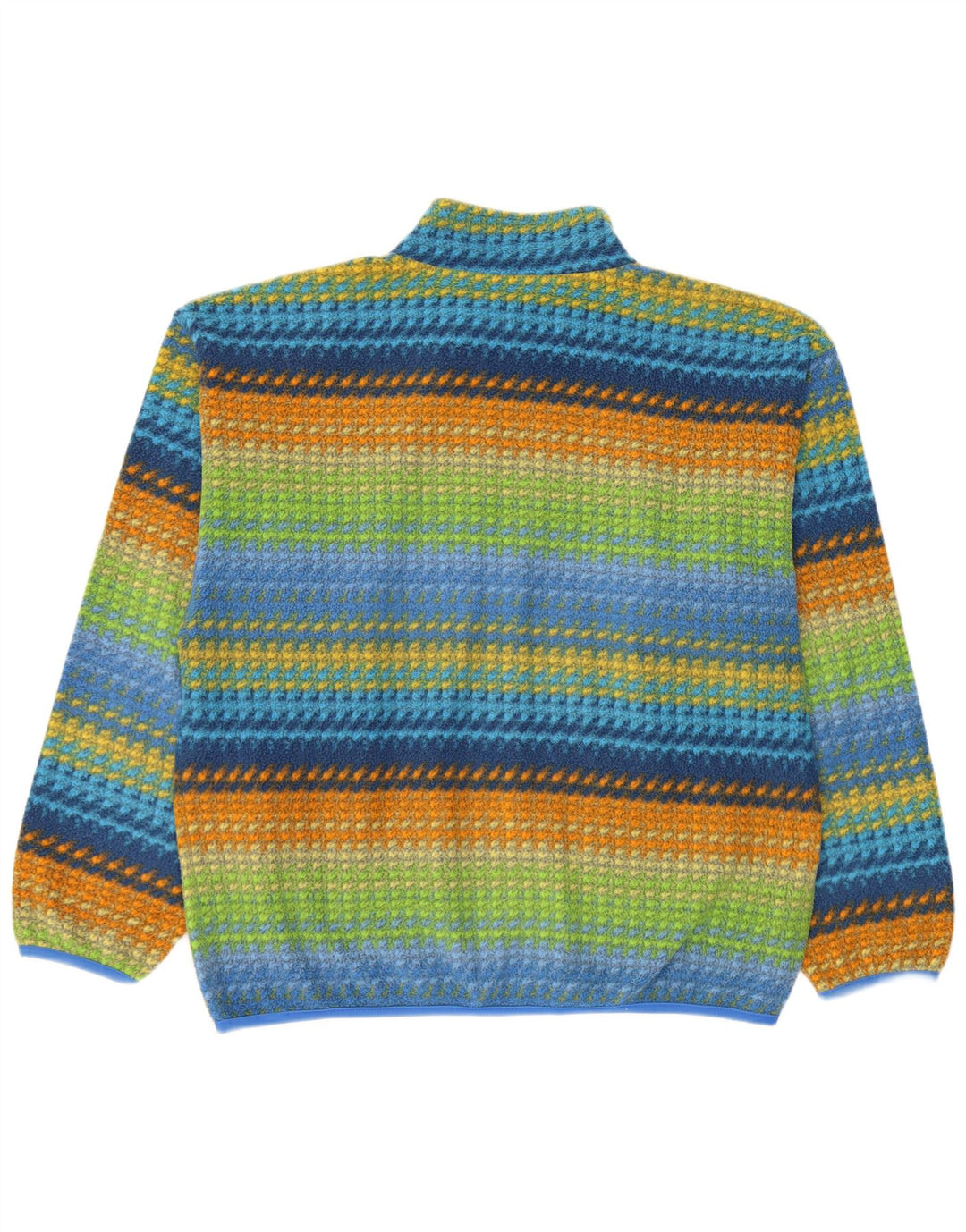 Suéter de lã masculino INVICTA com zíper e gola grande listrado multicolorido