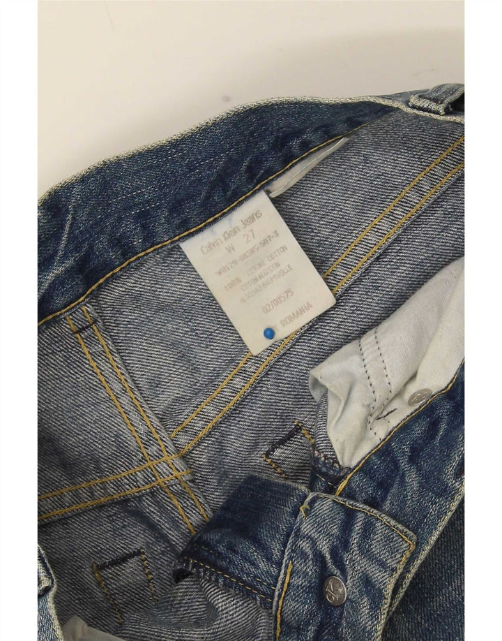 Calvin Klein Masculino Bootcut Jeans W27 L28 Azul Algodão