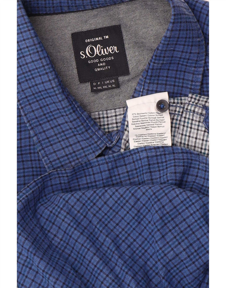 Camisa masculina S.Oliver XL azul xadrez algodão