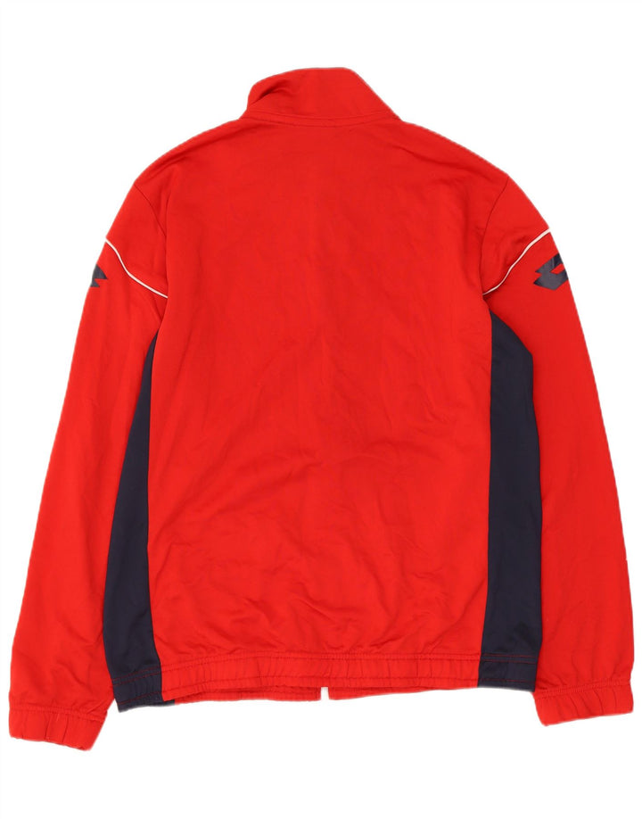 LOTTO Mens Graphic Tracksuit Top Jacket Médio Vermelho Colorblock Poliéster