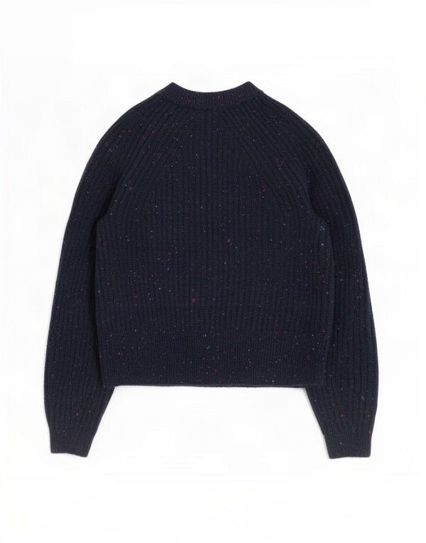 Suéter cardigã feminino Marks & Spencer UK 10 pequeno azul marinho manchado