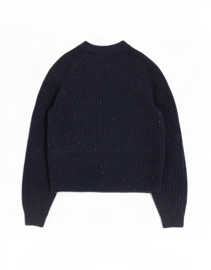 Suéter cardigã feminino Marks & Spencer UK 10 pequeno azul marinho manchado