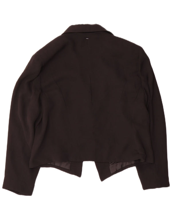 Jaqueta Blazer Feminina Dorette Crop 1 Botão IT 42 Médio Preto Floral