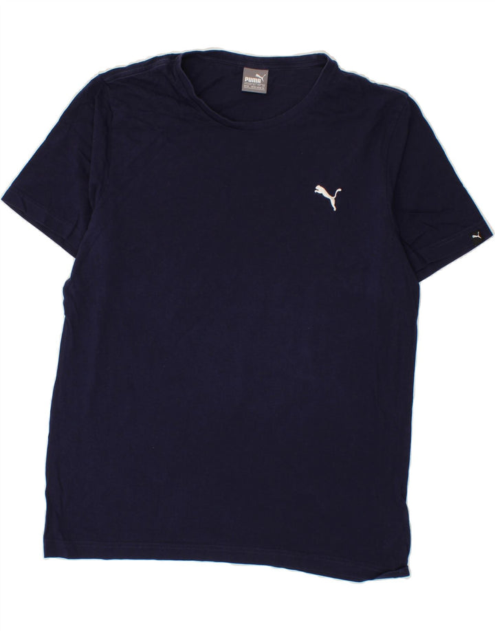 PUMA Mens T-Shirt Top Medium Navy Blue Cotton Vintage Puma and Second-Hand Puma from Messina Hembry 