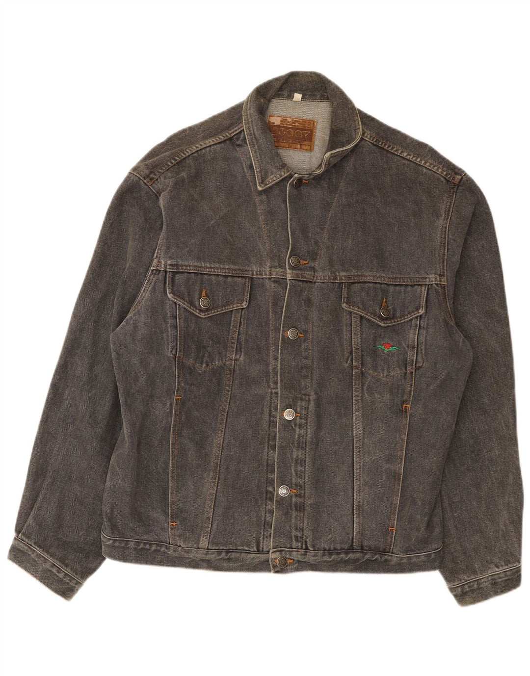 Jaqueta jeans masculina vintage UK 40 algodão cinza grande