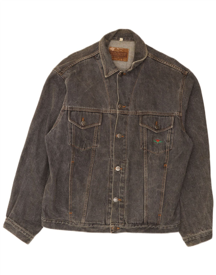 Jaqueta jeans masculina vintage UK 40 algodão cinza grande