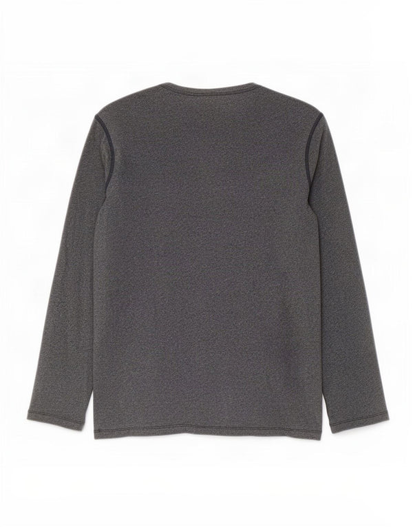 Gap Mens Top manga comprida pequeno algodão manchado cinza