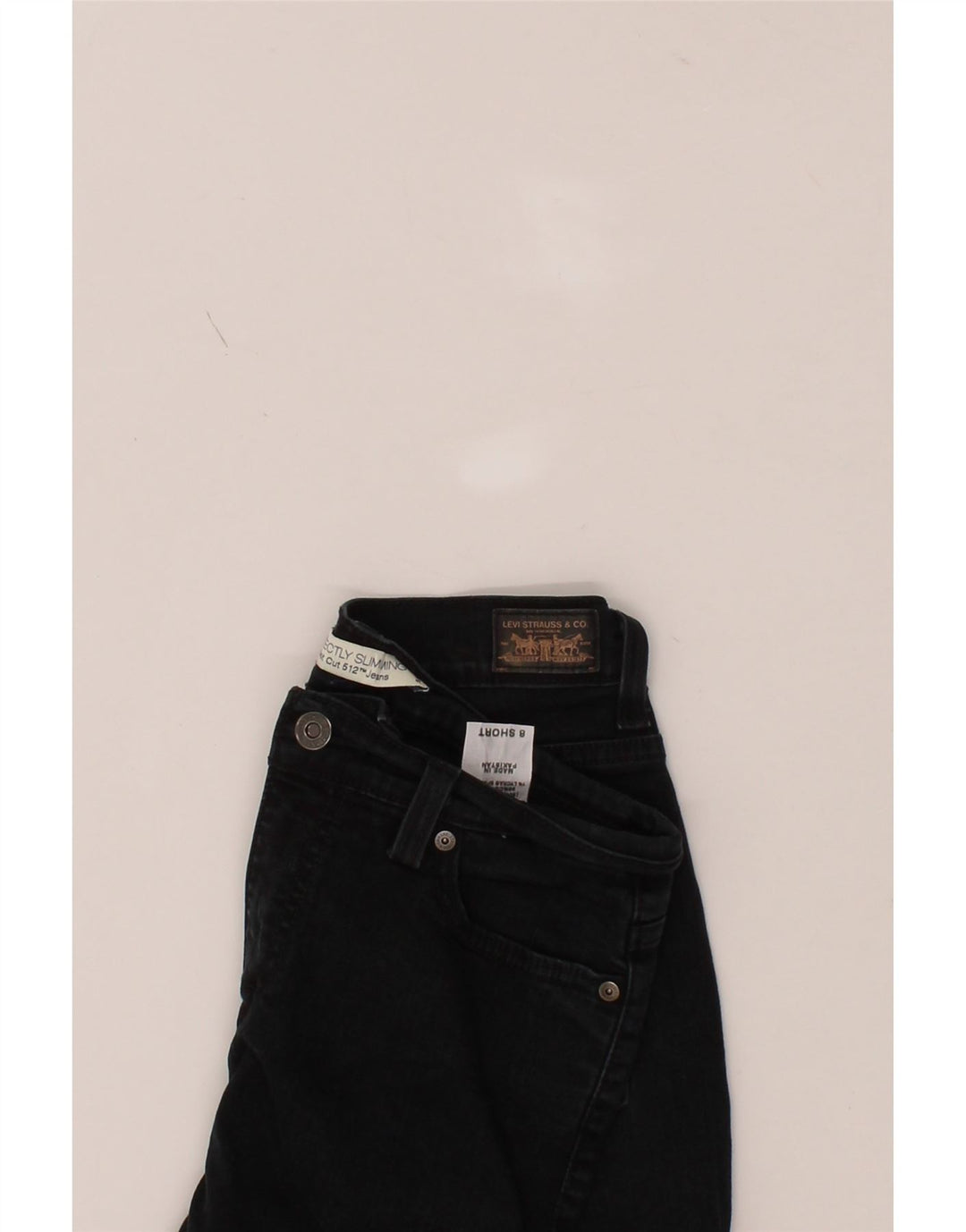 LEVI'S Womens 512 Denim Shorts US 8 Medium W30 Black Cotton Vintage Levi's and Second-Hand Levi's from Messina Hembry 