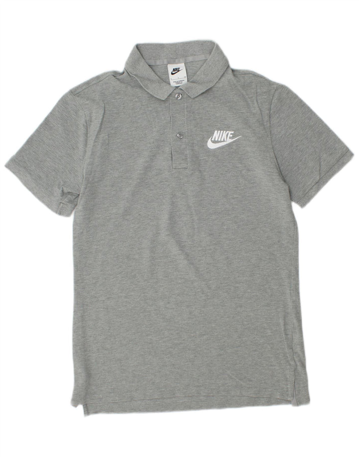 Camisa polo masculina NIKE pequena cinza algodão