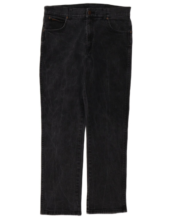 Wrangler Masculino Texas Stretch Straight Jeans W34 L32 Algodão Cinza