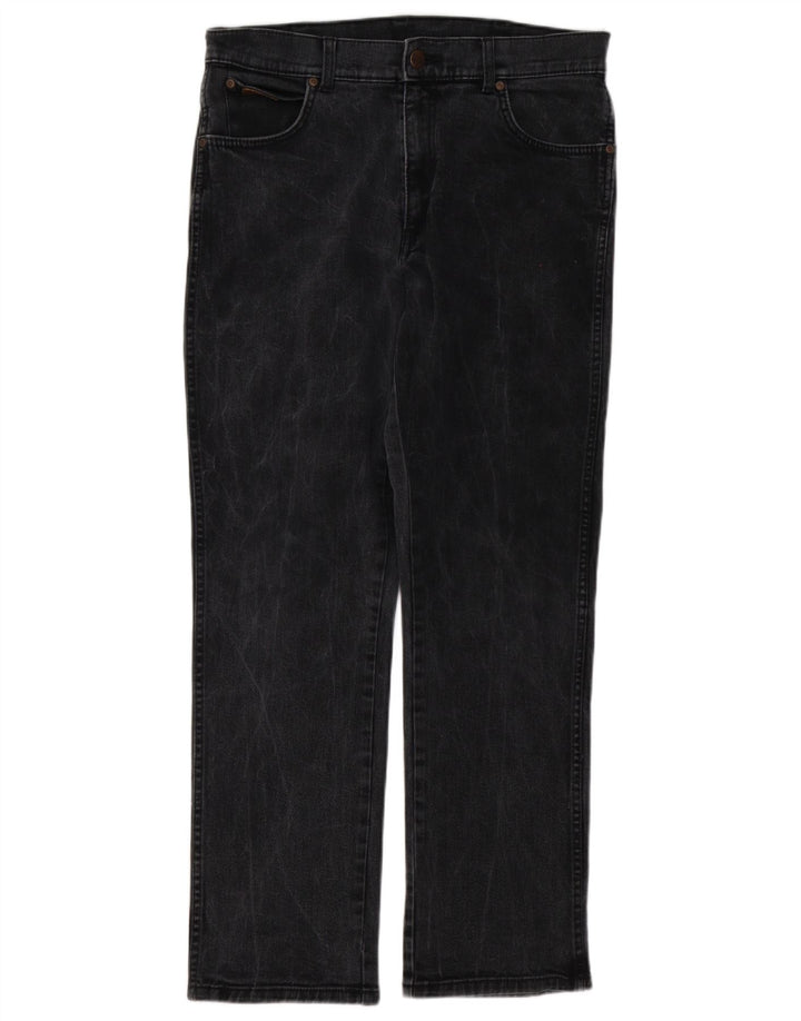 Wrangler Masculino Texas Stretch Straight Jeans W34 L32 Algodão Cinza