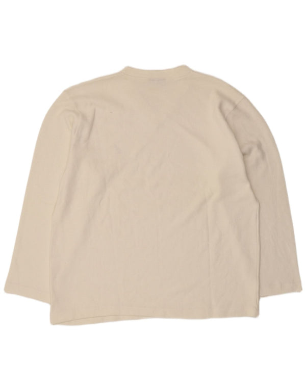 AUSTRALIAN L'ALPINA Suéter masculino com decote em V IT 56 2XL algodão branco