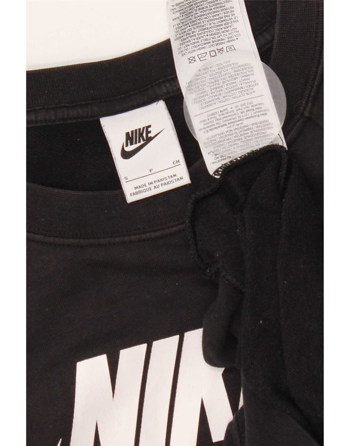 Moletom feminino Nike gráfico oversized Jumper UK 12 pequeno algodão preto